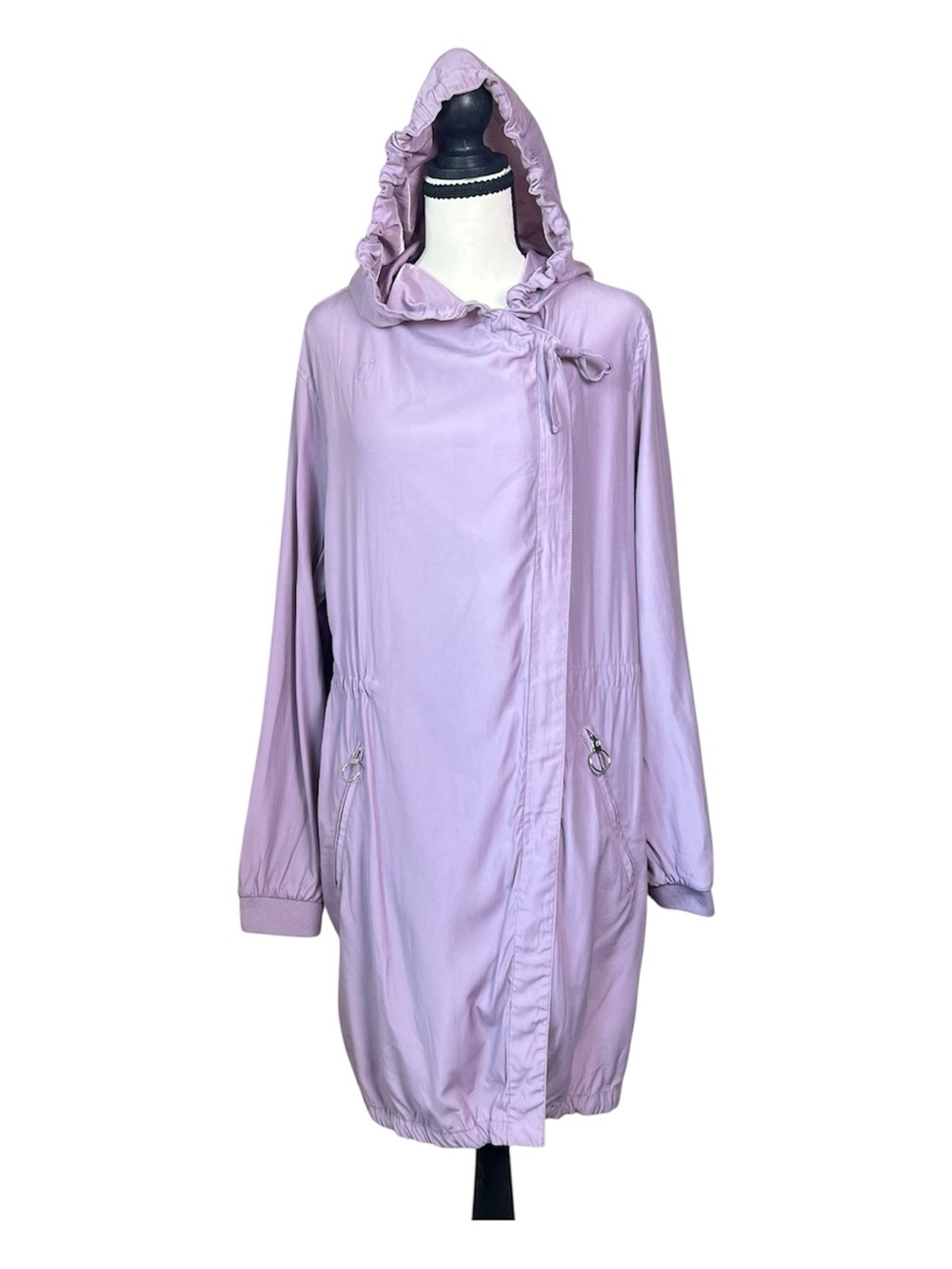 Express Lavender Hooded Parka Jacket Women’s Size L Lightweight Anorak
